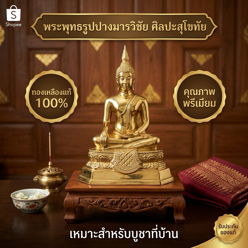รูปสินค้า พระพุทธรูปทองเหลือง ขนาด 3/5/7 นิ้ว ปางประทานพร