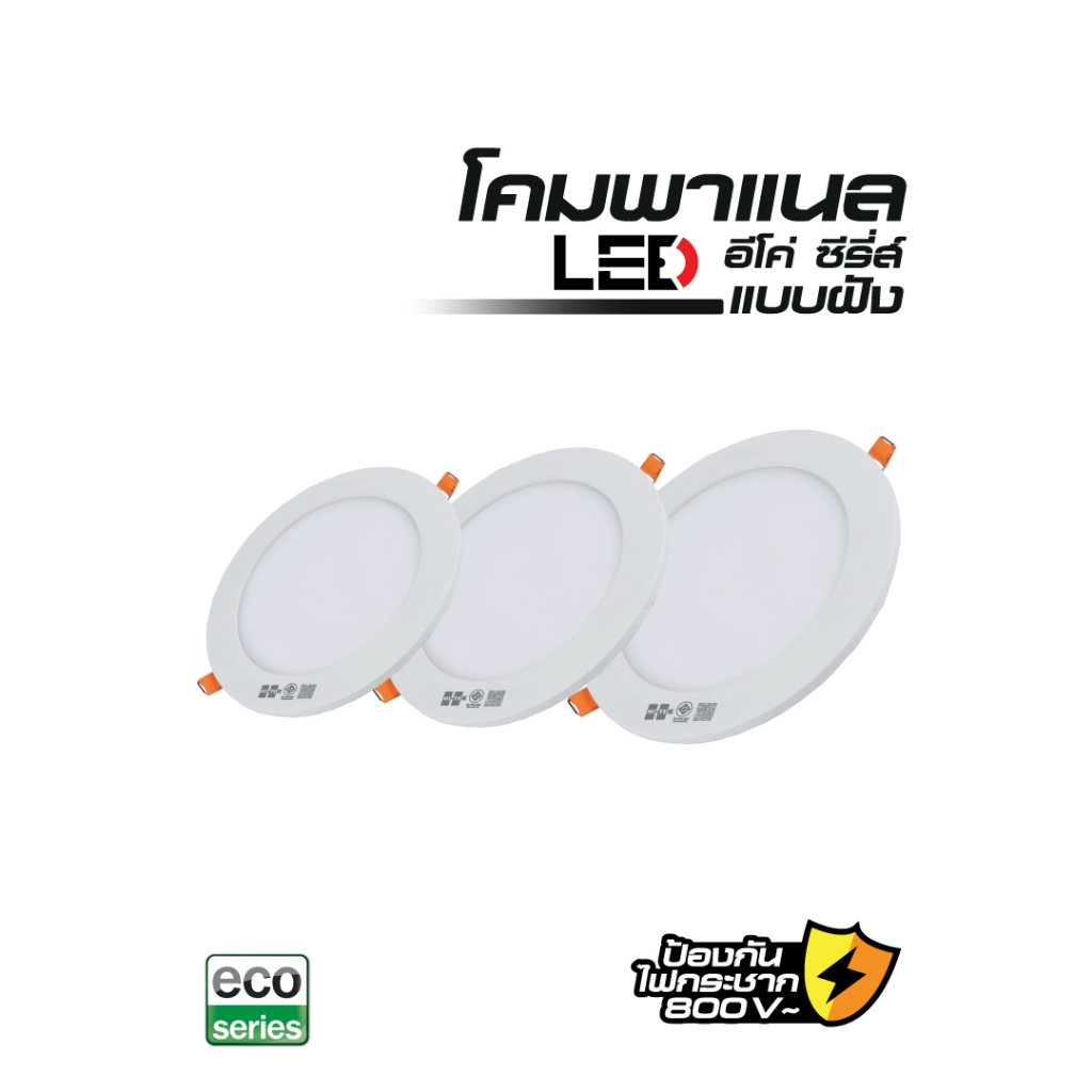 โคมไฟ LED ประหยัดพลังงาน ทรงกลม สำหรับฝังฝ้า
