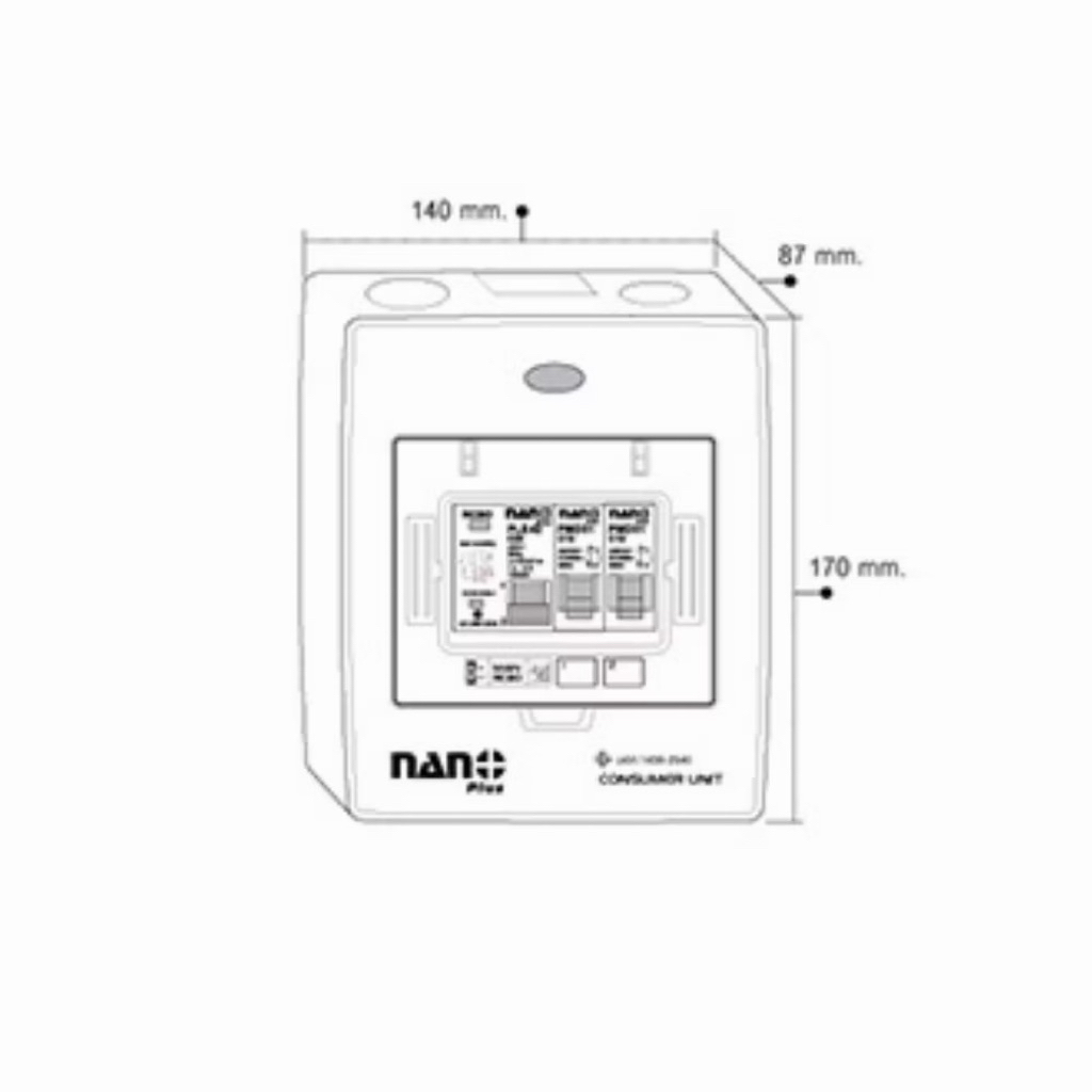 รูปสินค้า ตู้คอนซูมเมอร์ยูนิตไฟฟ้า NANO พร้อมระบบป้องกันไฟฟ้าลัดวงจร