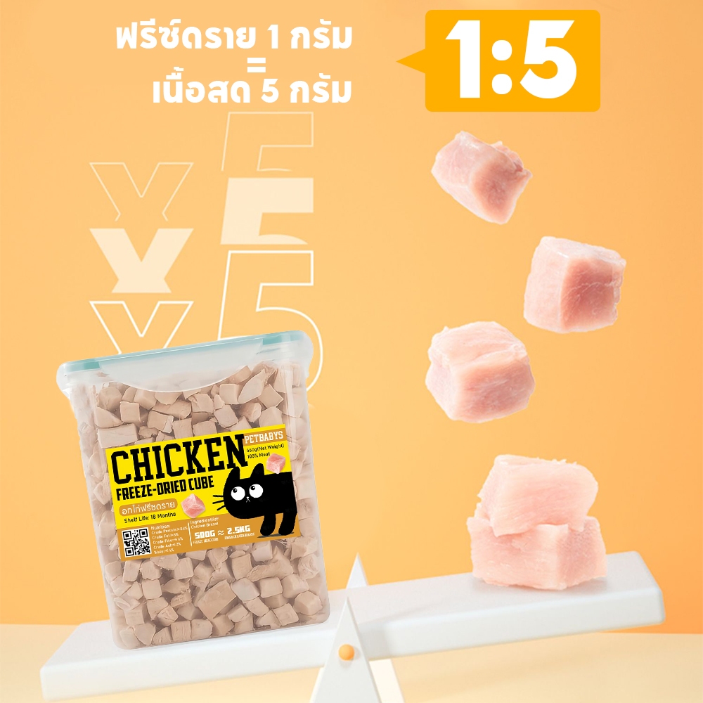 PETLUSCI® อกไก่ฟรีซดราย ขนมแมว 640กรัม ขนมฟรีซดรายแมว 100%ฟู้ดเกรด ขนมสุนัข แมวและสุนัข - ภาพที่ 6