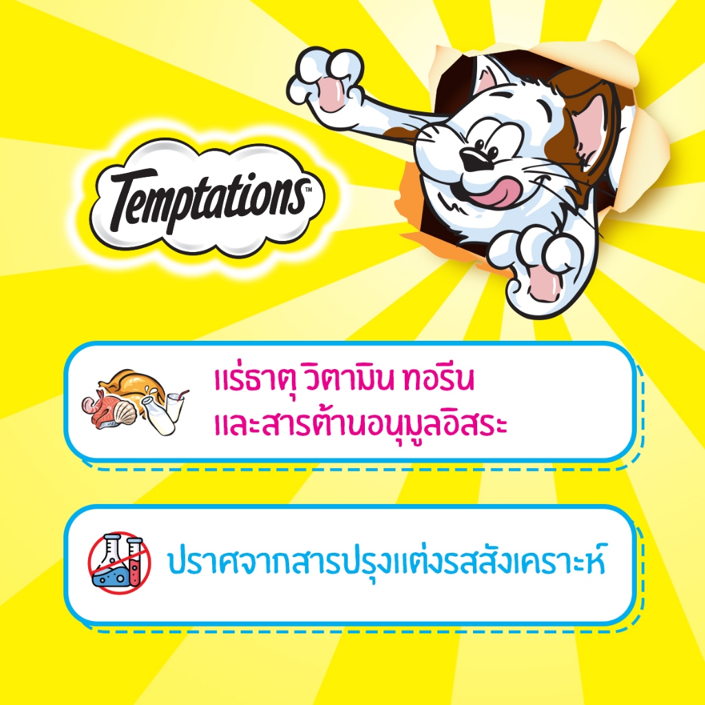 TEMPTATIONS ขนมแมวทุกรสชาติ 75 ก. (12 แพ็ก) - ภาพที่ 5