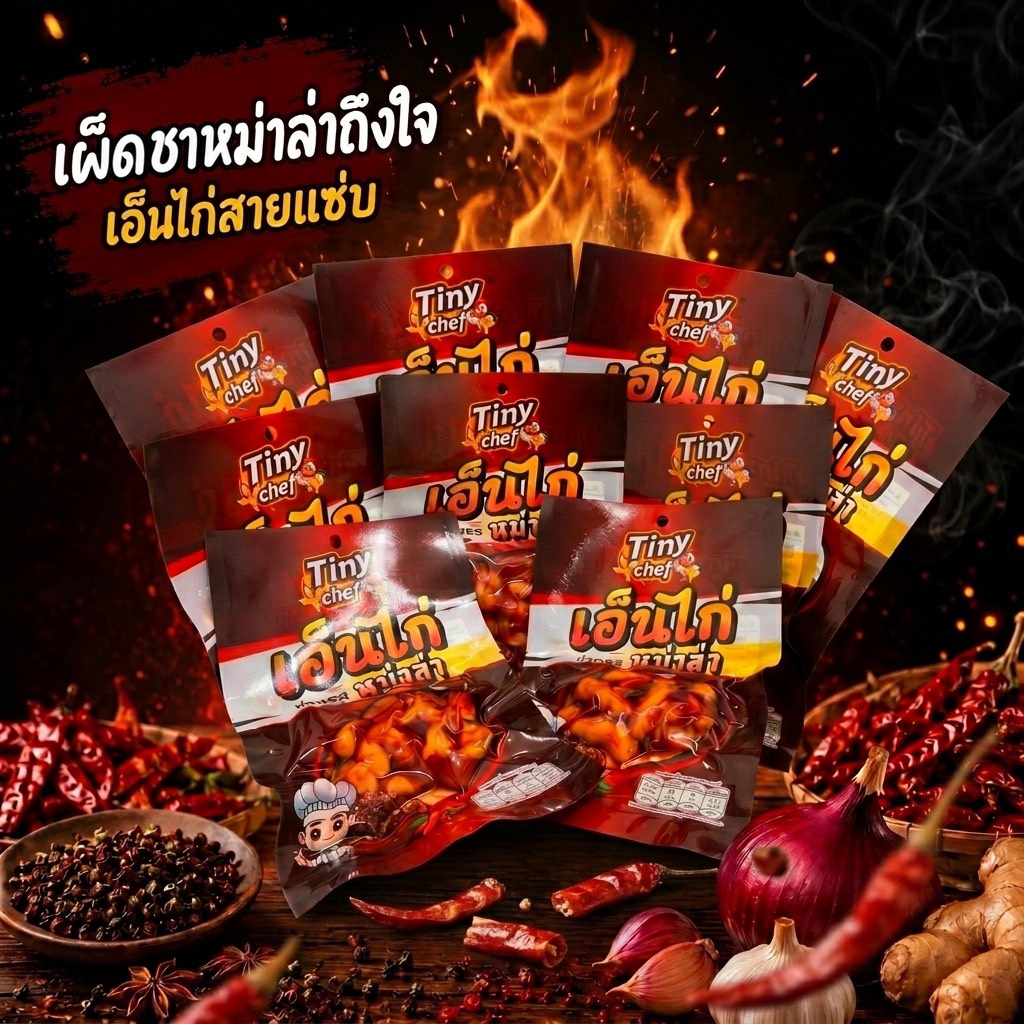 รูปสินค้า เอ็นไก่รสหม่าล่า เผ็ดชาเข้มข้น