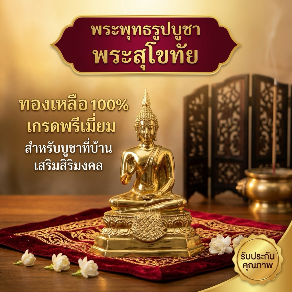 รูปสินค้า พระพุทธรูปทองเหลือง ขนาด 3/5/7 นิ้ว ปางประทานพร