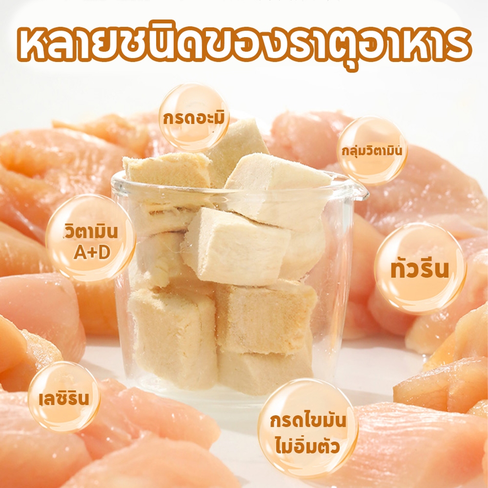 PETLUSCI® อกไก่ฟรีซดราย ขนมแมว 640กรัม ขนมฟรีซดรายแมว 100%ฟู้ดเกรด ขนมสุนัข แมวและสุนัข - ภาพที่ 4