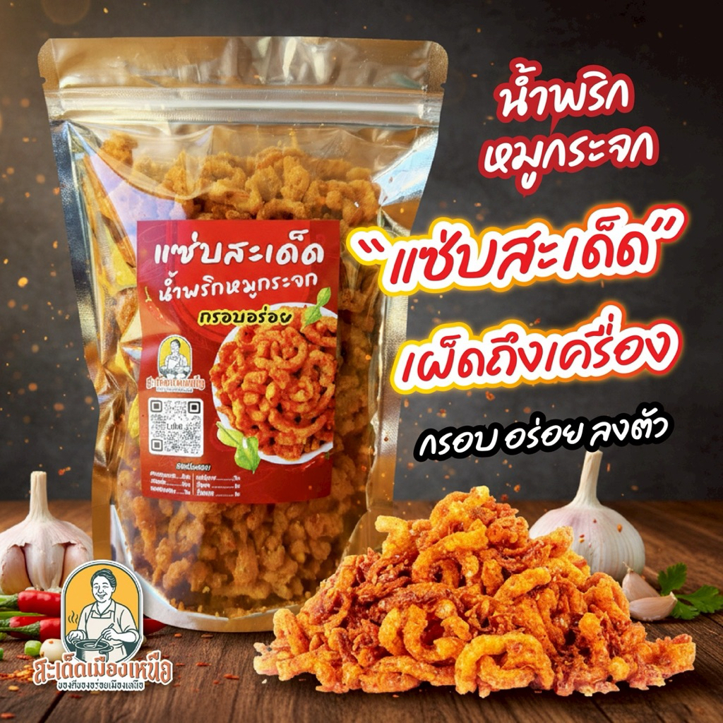 น้ำพริกหมูกระจกรสแซ่บ กรอบนาน ไม่อมน้ำมัน