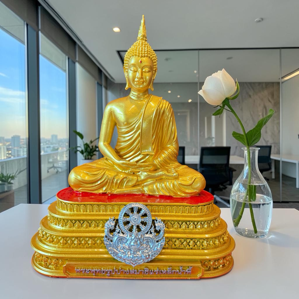 รูปสินค้า พระพุทธรูปปางสมาธิแร่เหล็กน้ำพี้ หน้าตัก 5 นิ้ว