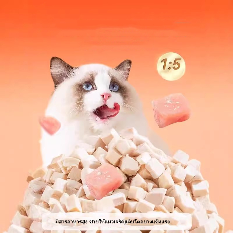 😻🐶อกไก่ฟรีซดราย 100%ฟู้ดเกรด ขนมแมว ฟรีซดรายแมว ไก่ฟรีซดราย ขนมฟรีซดรายแมว ไก่ฟรีซดรายแมว อกไก่เต๋า - ภาพที่ 3