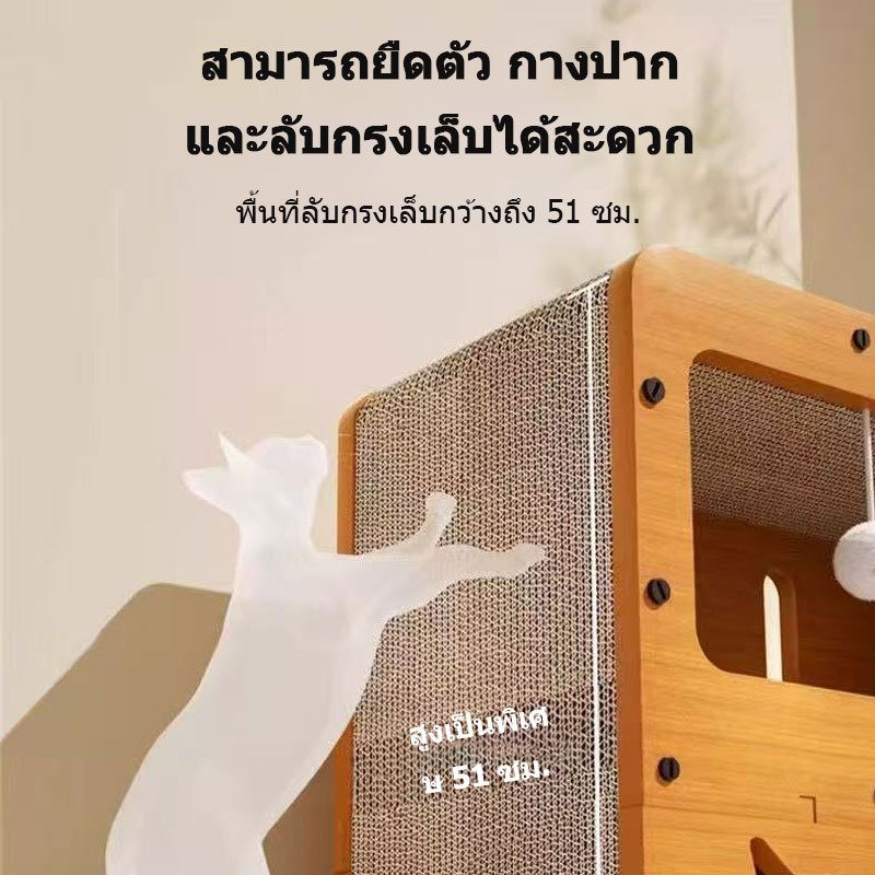 【Pet Gravity】 ที่ลับเล็บแมวผ้าฟลีซนุ่ม 3 in 1 นอนหลับ เล่นสนุก ลับเล็บ เหมาะทุกสายพันธุ์ ของเล่นแมวอเนกประสงค์ - ภาพที่ 5