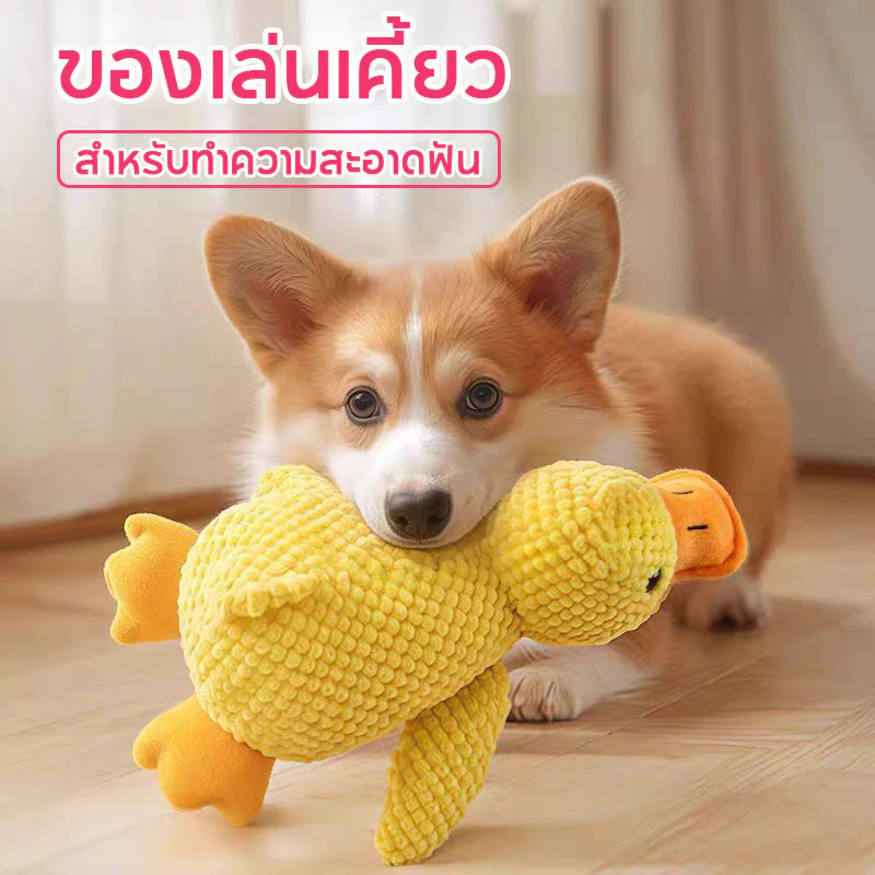 ของเล่นสุนัข ของเล่นแมว ตุ๊กตาเป็ดที่มีเสียงในตัว ของเล่นแบบโต้ตอบ (พร้อมส่ง) CW71 - ภาพที่ 4