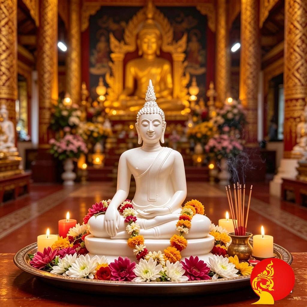 รูปสินค้า พระพุทธรูปสุโขทัย ปางมารวิชัย สีขาวงาช้าง สวยพรีเมียม