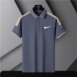 [Estoque Pronto Mesmo Dia Entrega] 2023 Summer New Style Business POLO Shirt Lapela Camiseta De Manga Curta Casual De Costura Contraste Cor Respirável