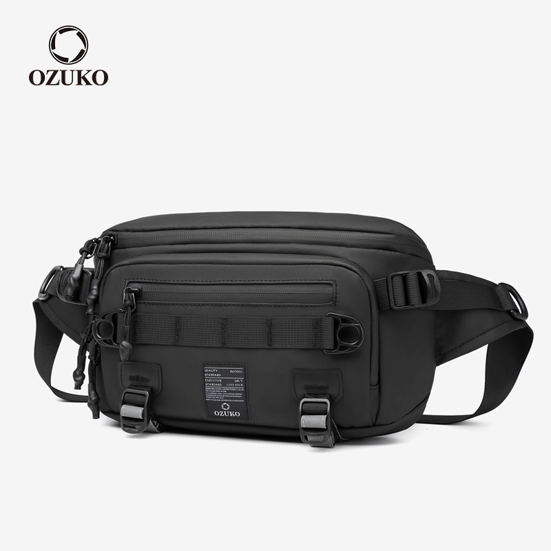 OZUKO New Fashion Waterproof Men Waist Bag Sacos Esportivos De Cintura Para Homens Ao Ar Livre