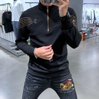 Camiseta De Gola Rulê Masculina Com Manga Comprida