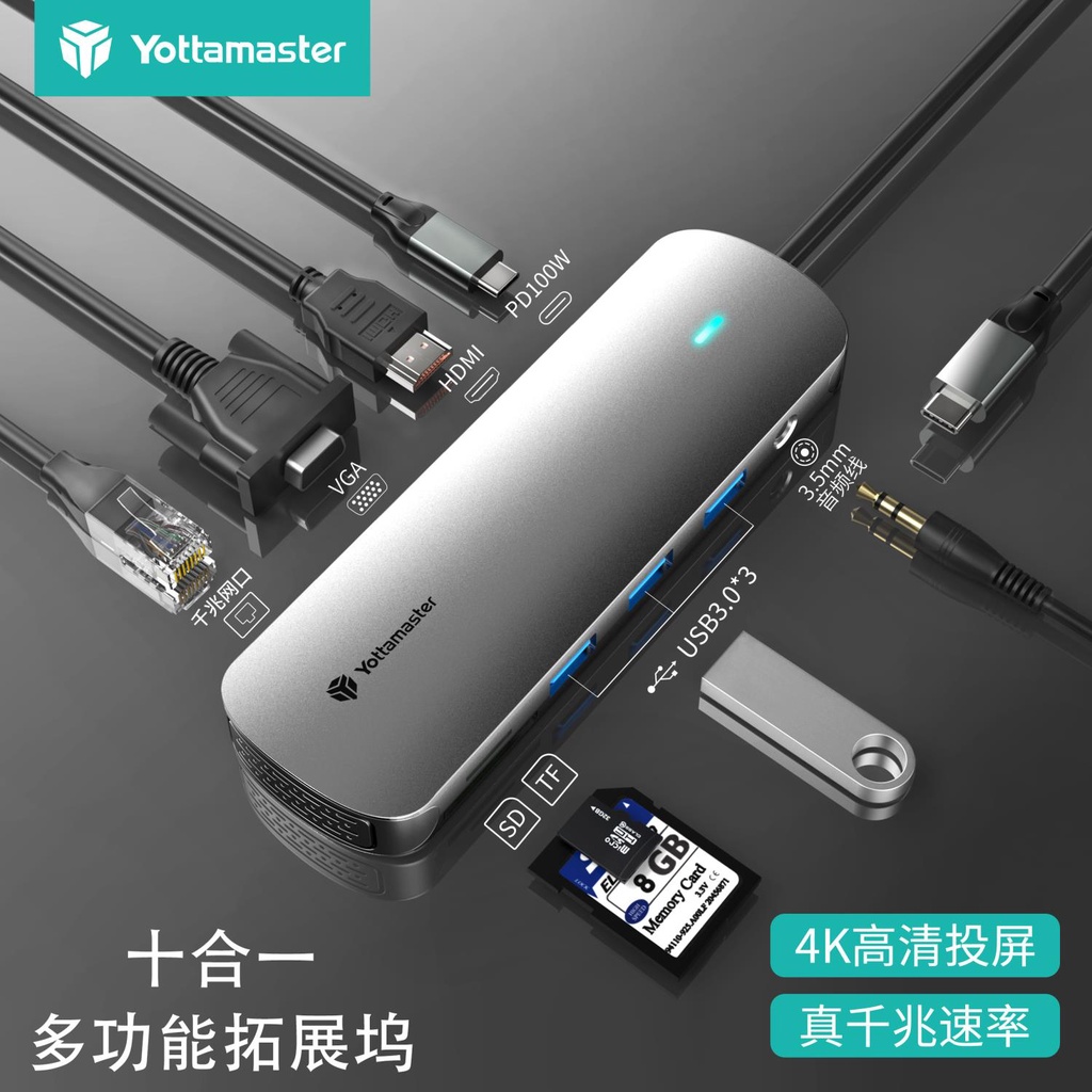 Master Yoda typec Estação De Ancoragem Multi-Portas Porta De Rede Gigabit usb Extender macbook Adaptador HDMI