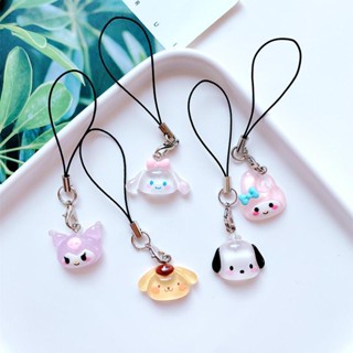 Pacha Dog Mobile Phone Lanyard Cinnamorroll Kuromi Cartoon Pingente Pequeno Personalidade Gira Criativo