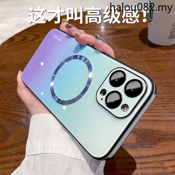- Magnético de vidro gradiente adequado para a caixa do telefone Apple 15pro iphone magnético14 Vem com filme de lente 12 Silicone resistente a choques 13promax Tudo incluído 15 Fêmea High-End Feel por Couple i