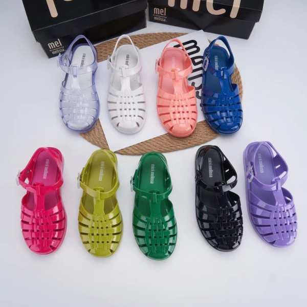 Estoque Pronto Média Big Kid melissa Sapatos Infantis melissa Sapatos Infantis Jelly Sapatos Infantis melissa Sandálias Romanas Baotou Sapatos Fragrância