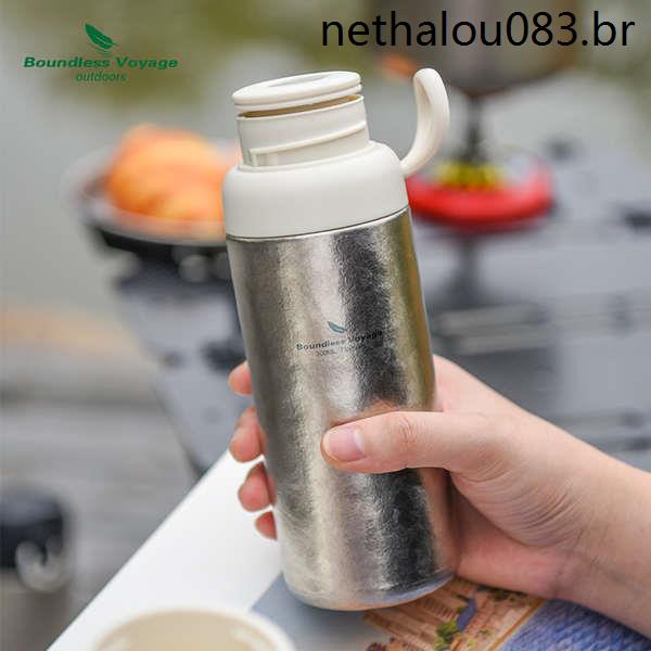 Biwei Pure Titanium Outdoor Children Double-Layer Thermos Cup Homens Mulheres Garrafa de água de acampamento Garrafa de água de acampamento portátil Separação de água de chá