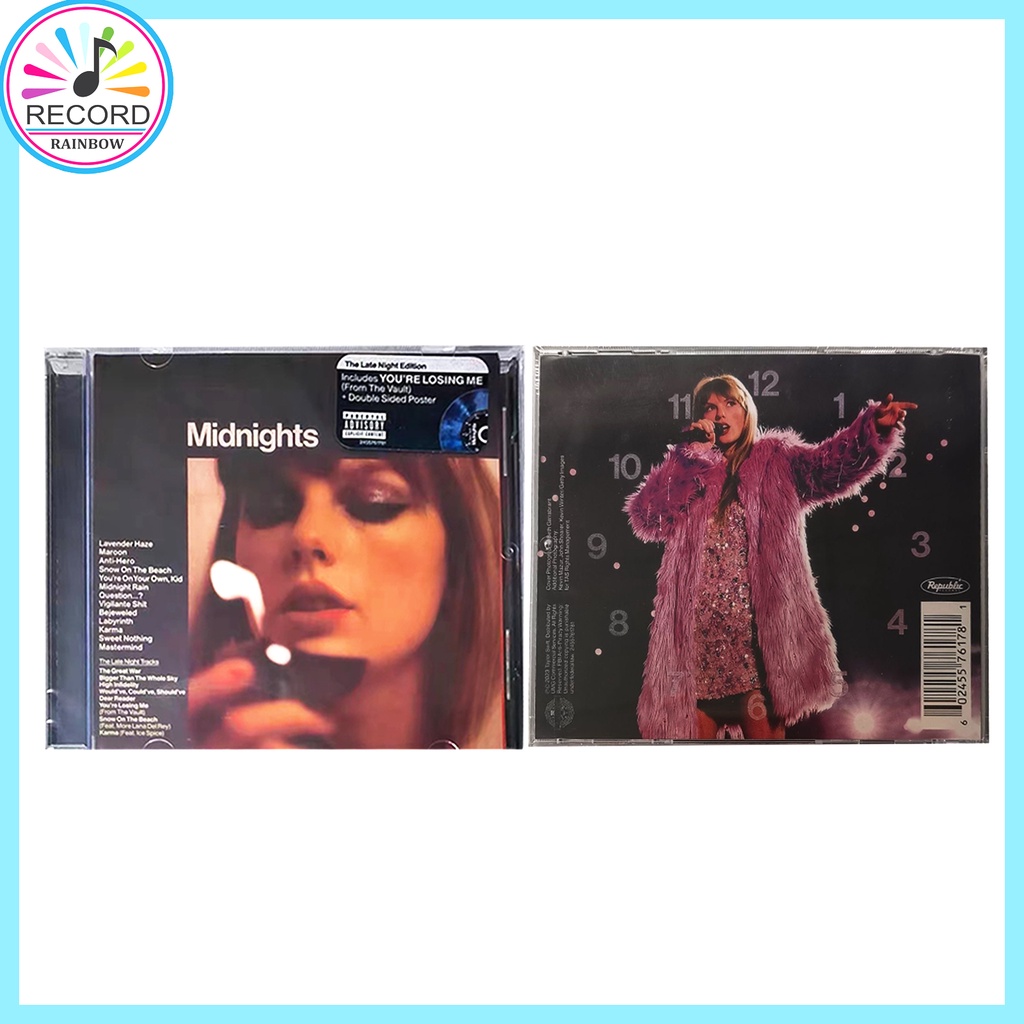 Taylor Swift - Midnights 1989 Lover Evermore Fealess Folklore Red Reputation Speak Now Music Original Album [Lacrado]