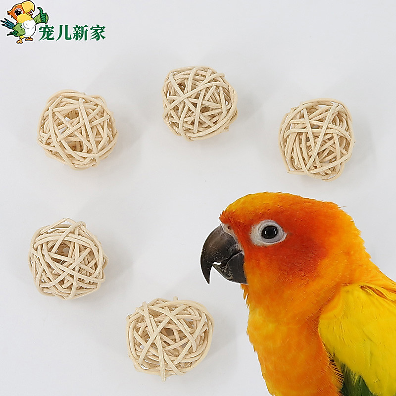Animal de estimação nova casa Takraw bola brinquedo Natural papagaio brinquedo mastigar pássaro brinquedo treinamento br