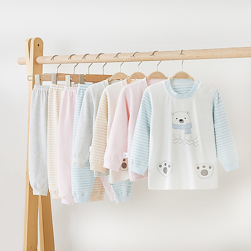 Bebê outono roupas conjunto de algodão puro moletom calças compridas crianças roupa interior primavera outono inverno be
