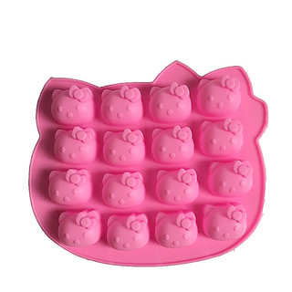 Forma de silicone para assar, bolo de arroz cozido no vapor, chocolate, sabonete artesanal, gelatina, 16 peças, gato de 