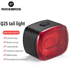 ROCKBROS Luz Traseira De Bicicleta USB Carregamento De Ciclismo Lanterna Lâmpada Acessórios