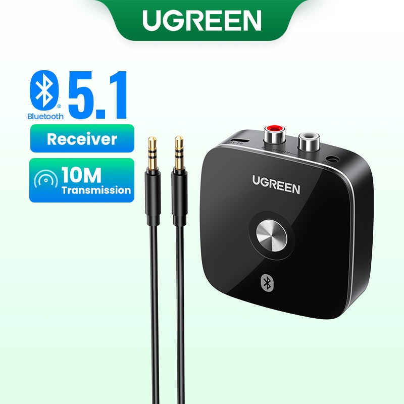 Receptor RCA UGREEN Bluetooth 5.1 aptX 5.0 HD 3.5mm Jack Aux Adaptador Sem Fio Música Para TV Carro 2RCA 5.0 De Áudio