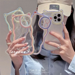 Capa De Orelha De Gato Compatível Para iPhone 14 13 12 11 Pro Max SE2020 X XR Xs 7 8 6 6s Plus Celular Fofa Macaron Cor Protetora