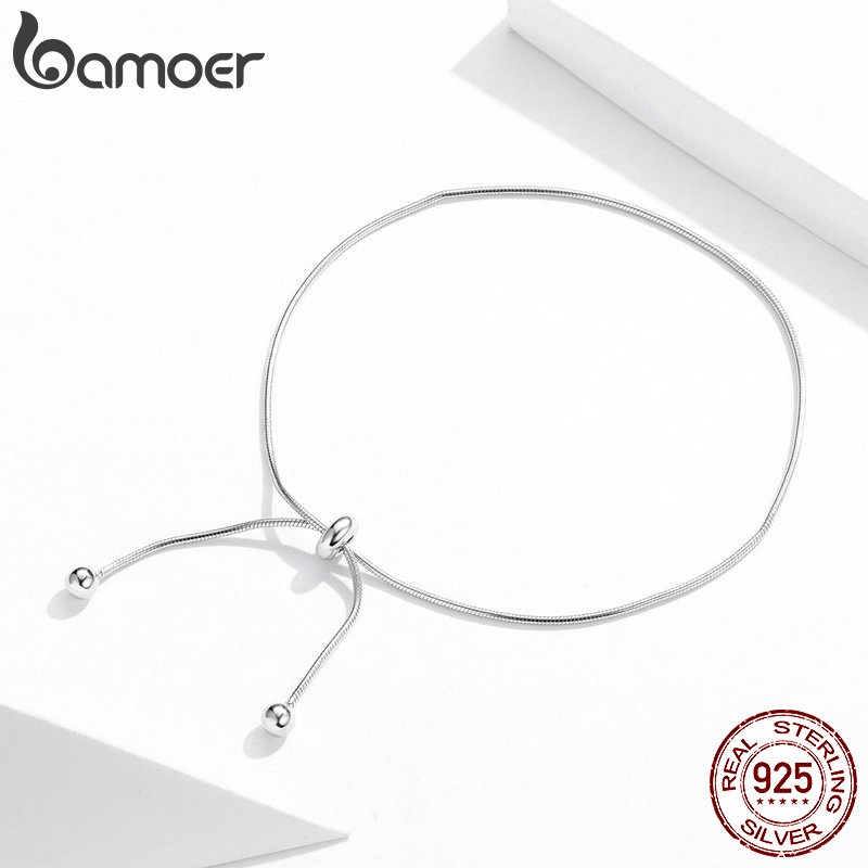 Bamoer Silver Anklets for Women 925 Foot Jewelry Pulseira Estilo Moda Perna De Prata em Oferta na Shopee