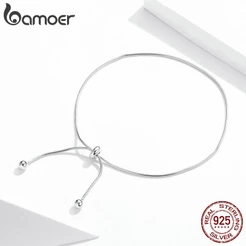Bamoer Silver Anklets for Women 925 Foot Jewelry Pulseira Estilo Moda Perna De Prata