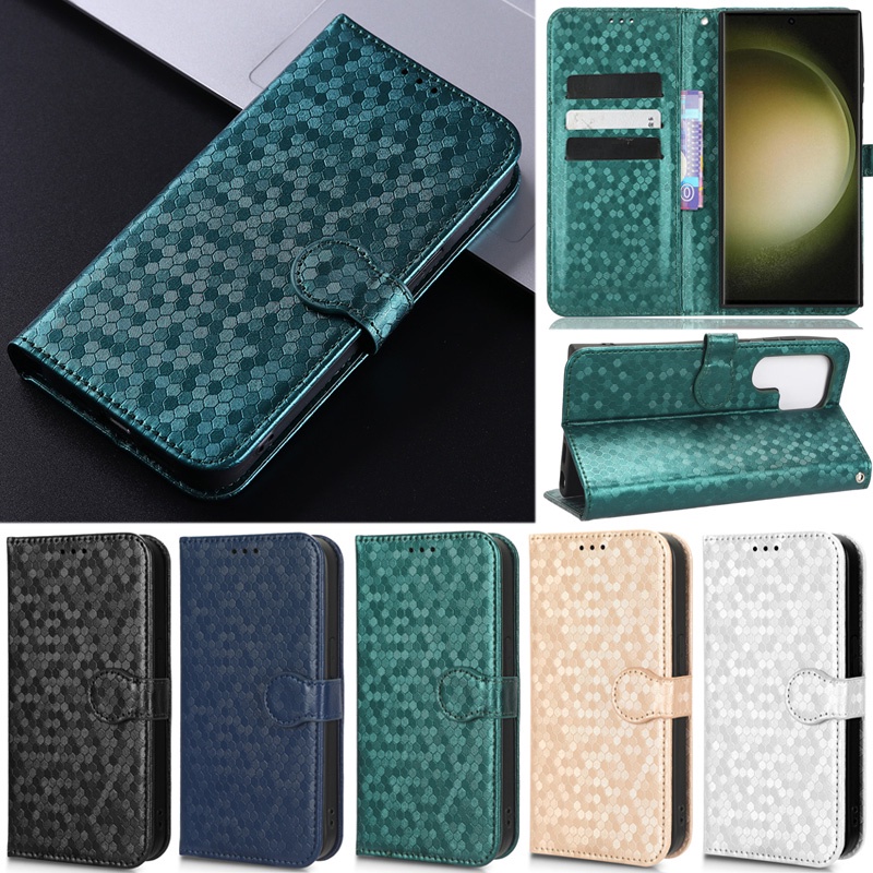 Caixa De Luxo Para Samsung Galaxy A56 A36 A16 A06 A26 A54 A34 A14 5G A24 4G A14 4G A16 4G M35 M55 5G Carteira Slim Rhomb