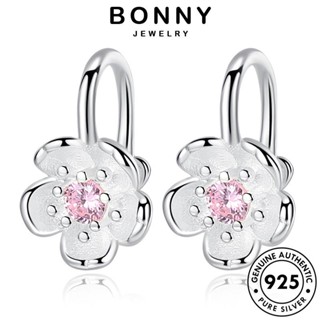 BONNY JEWELRY berloque feminina brinco fofas rosa pura pratas helix legítima flores argola tragus diamante de 925 trio de feminino joias prata brincos piercing orelha cristal original infantil E456