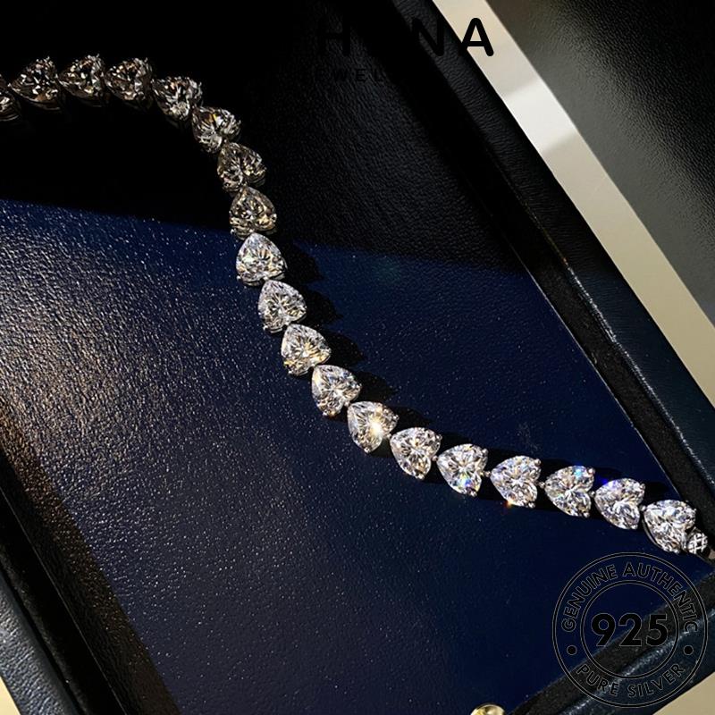 ATHENA JEWELRY Mulher Original Diamante Moissanita Prata Amor 925 Bracelete B296-MBB