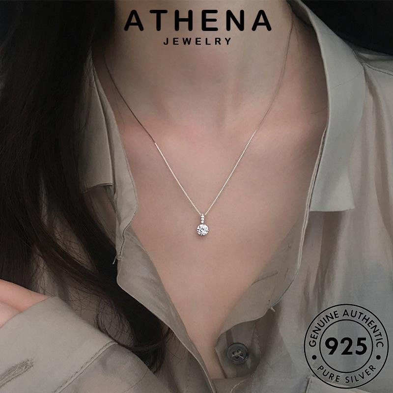 Athena Jewelry Jóias Simples Mulheres 925 Colar De Prata Moissanita Diamante N1355