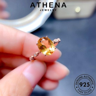 ATHENA JEWELRY 925 Ouro Original Anéis Clássicos Clássico De Prata Citrino Feminino Oval R1864-BRR