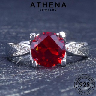 ATHENA JEWELRY Original 925 Cor Simples Prata Ouro Rubi Anéis Mulher R2164-MBR