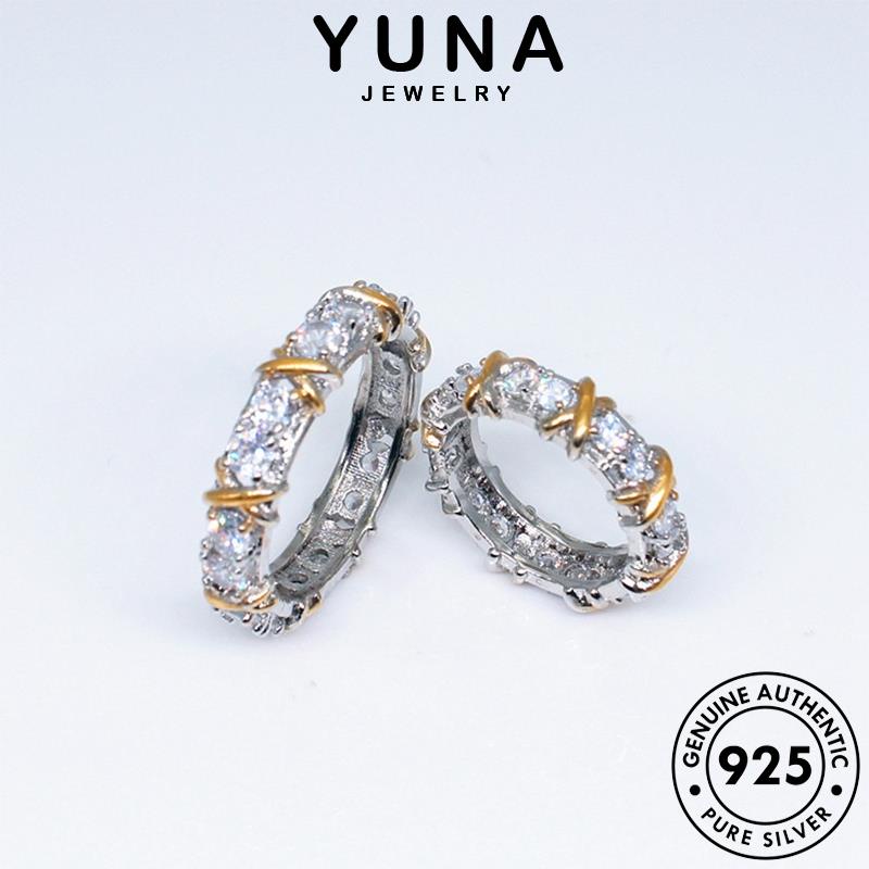 JEWELRY Prata Mulher Anéis De Moda Diamante Original 925 Design Moissanita Bicolor R140 em Oferta na Shopee