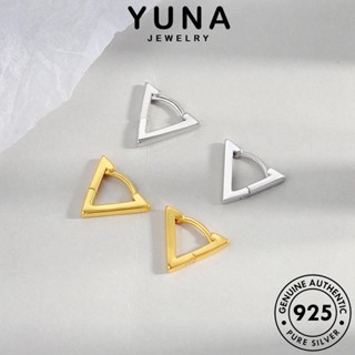 YUNA JEWELRY Prata 925 Triângulo Feminino Original Hoop Ouro Brincos E453