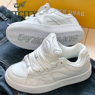 Formiga Cidade SUPERDRAG Sapatos de Pão SUPERDRAG Tênis de Nicho Original Retro Low-Top Sneakers Tênis Brancos Casuais para Mulheres