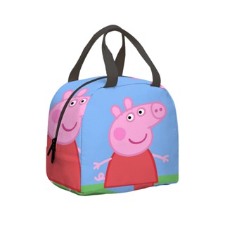 Peppa Pig anime escolar infantil Lancheira isolada Portátil menino menina ar livre saco de piquenique organizador