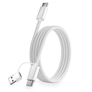 [2-Pack 3.3FT] Cabo de Carregamento Rápido Trançado USB C para USB C, Cabo de Alimentação PD Tipo-C de 60W para 17/16/15